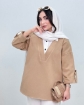 تصویر  مانتو پاییزه فوتر یقه سفید