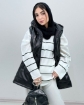 تصویر  پافر چرم زنانه آستردار 