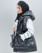 تصویر  پافر چرم زنانه آستردار 