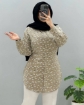 تصویر  شومیز مانتویی گل گچی جلو بسته