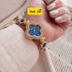 تصویر  ساعت مجلسی زنانه یا دخترانه بند استیل نگین دار 