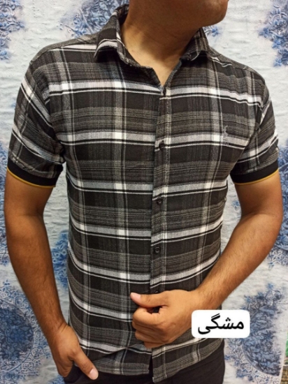تصویر  پیراهن مردانه چهارخونه کوتاه ۴