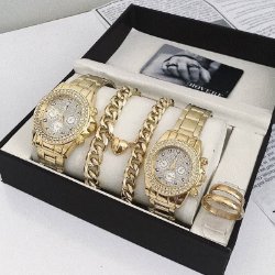 تصویر  ست ساعت بنداستیل نگین دار369497 رولکس