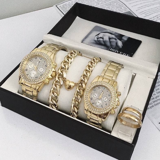 تصویر  ست ساعت بنداستیل نگین دار369497 رولکس