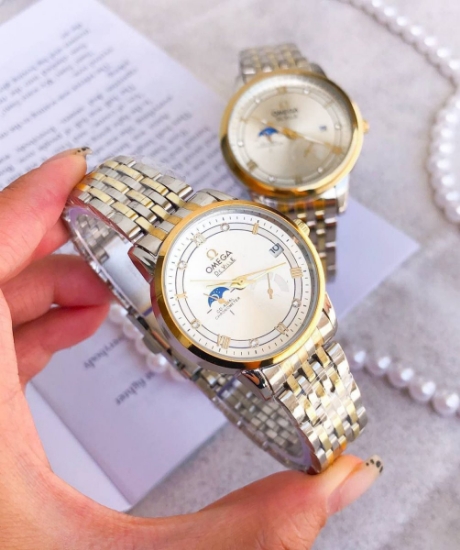 تصویر  ساعت امگا بند استیل دورنگ369256