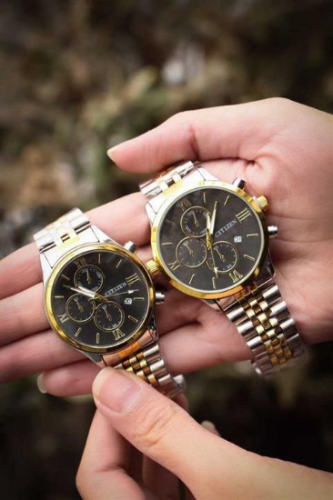 تصویر  ساعت زنانه و مردانه سیتیزن | بند استیل دورنگ با صفحه مشکی369233