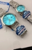 تصویر  ست ساعت کاسیو بند استیل صفحه آبی فیروزه ای369607