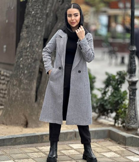 تصویر  پالتو جناغی استر دار یقه انگلیسی