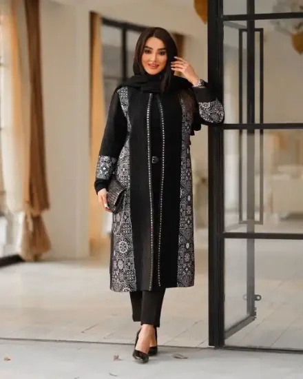 تصویر  مانتو زنانه مزونی مازراتی اطلس