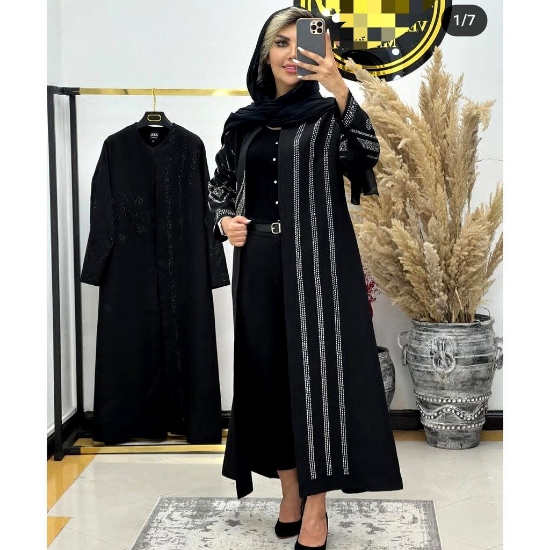 تصویر  مانتو مجلسی مازراتی قواره بزرگ الیزابت