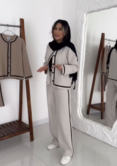 تصویر  مانتو شلوار زنانه مازراتی ست دو تیکه مدل نسترن