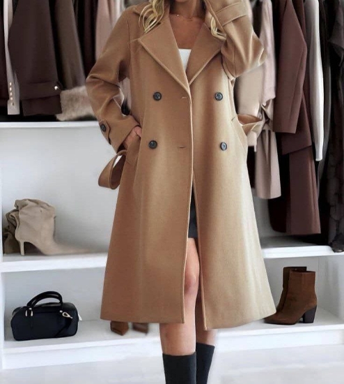 تصویر  پالتو زنانه بلند فوتر صحرا